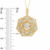 Thumbnail Image 2 of 1/3 CT. T.W. Diamond Flower with Vintage-Style Scroll Pendant in 10K Gold