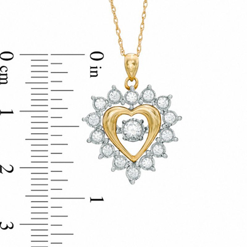 Main Image 2 of 1/2 CT. T.W. Diamond Frame Heart Pendant in 10K Gold