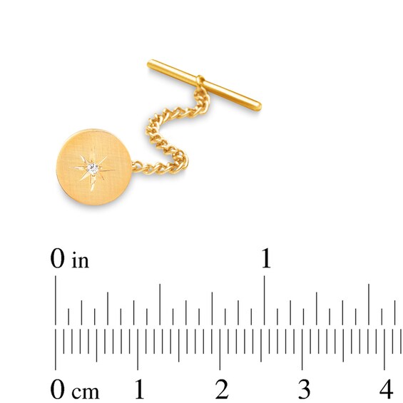 Diamond Accent Starburst Round Tie Tac in 14K Gold