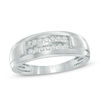 Thumbnail Image 1 of Men's 1/4 CT. T.W. Diamond Double Row Wedding Band in 10K White Gold