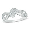 Thumbnail Image 0 of Diamond Accent Cluster Bypass Promise Ring in Sterling Silver