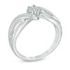 Thumbnail Image 1 of Diamond Accent Cluster Bypass Promise Ring in Sterling Silver