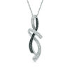 Thumbnail Image 0 of Black and White Diamond Accent Abstract Infinity Pendant in Sterling Silver