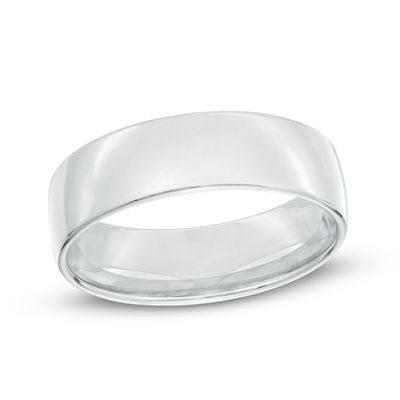 14k White Gold Comfort Fit Lightweight Wedding Band Ring