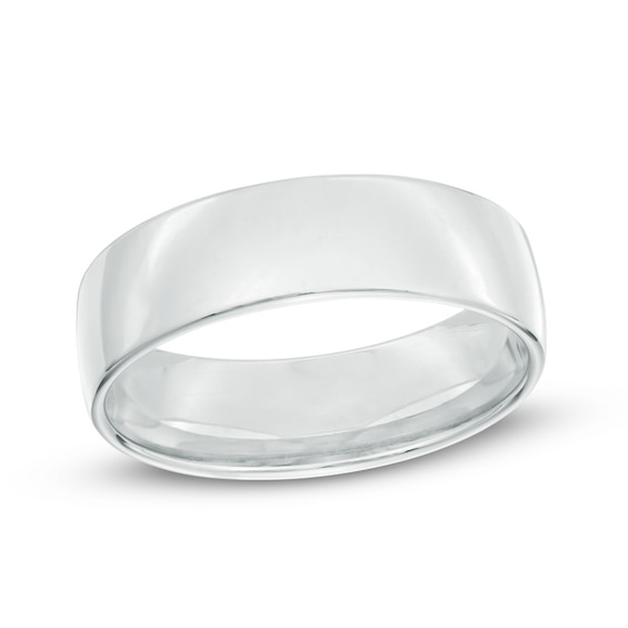 6.5mm Comfort Fit Wedding Band in 14K White Gold
