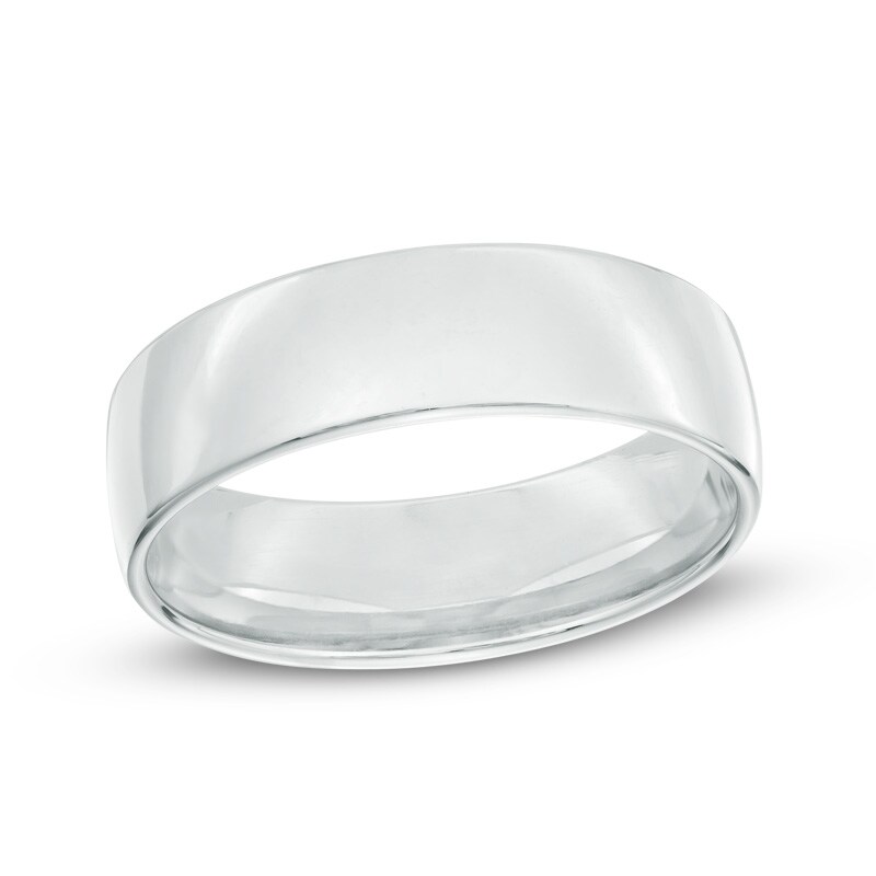 Men's 6.5mm Comfort Fit Wedding Band in 14K White Gold