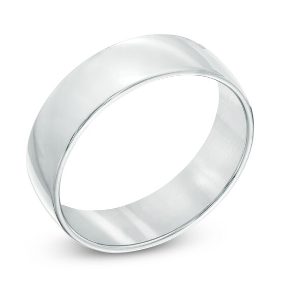6.5mm Comfort Fit Wedding Band in 14K White Gold