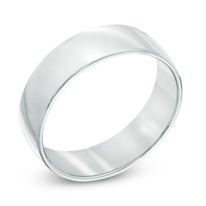 Men's 6.5mm Comfort Fit Wedding Band in 14K White Gold