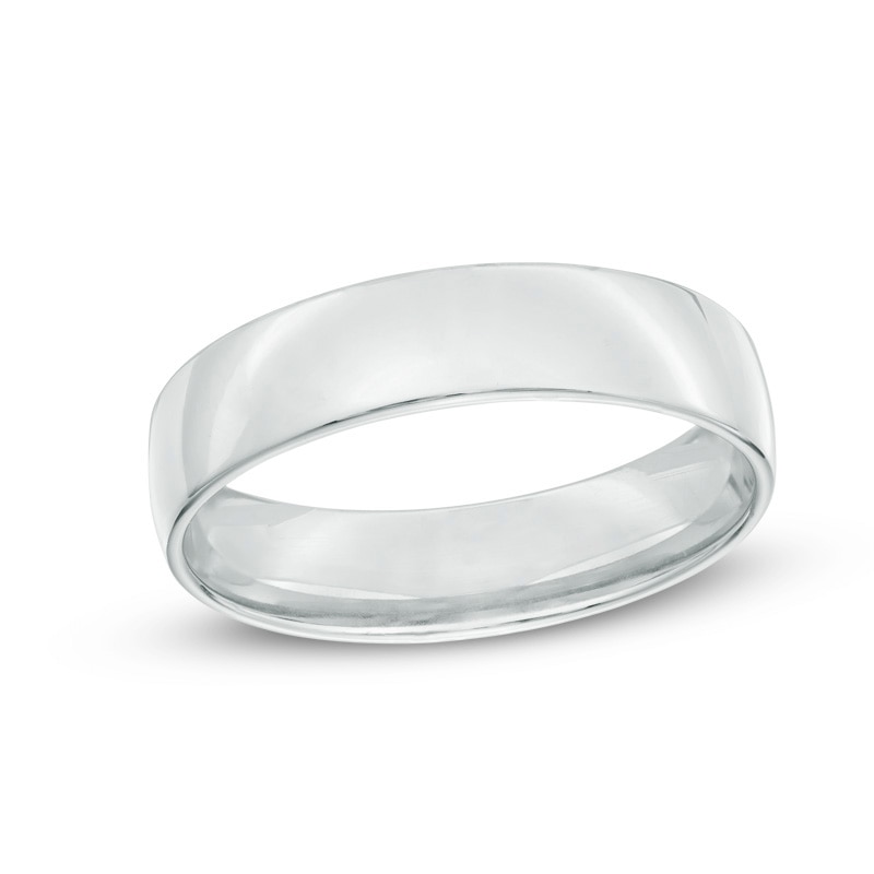 Main Image 1 of Men's 5.5mm Comfort Fit Wedding Band in 14K White Gold