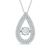 Thumbnail Image 1 of 1 CT. T.W. Diamond Double Frame Teardrop Pendant in 14K White Gold