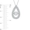 Thumbnail Image 2 of 1 CT. T.W. Diamond Double Frame Teardrop Pendant in 14K White Gold