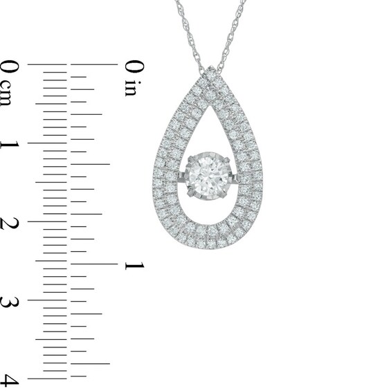 1 CT. T.w. Diamond Double Frame Teardrop Pendant in 14K White Gold