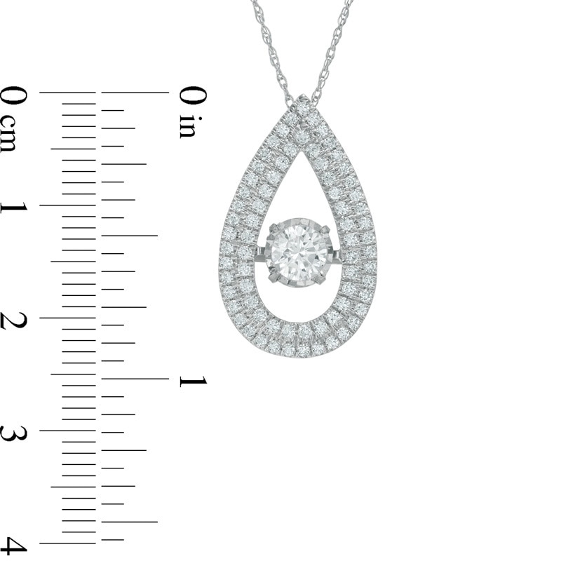 Main Image 2 of 1 CT. T.W. Diamond Double Frame Teardrop Pendant in 14K White Gold