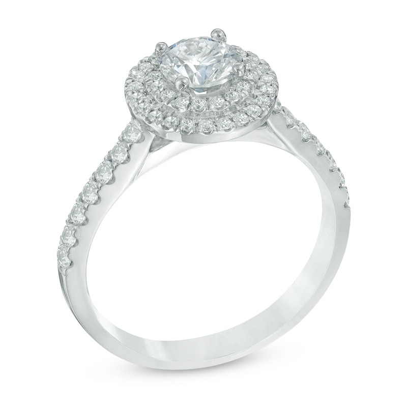 Main Image 2 of 1 CT. T.W. Diamond Double Frame Engagement Ring in 14K White Gold