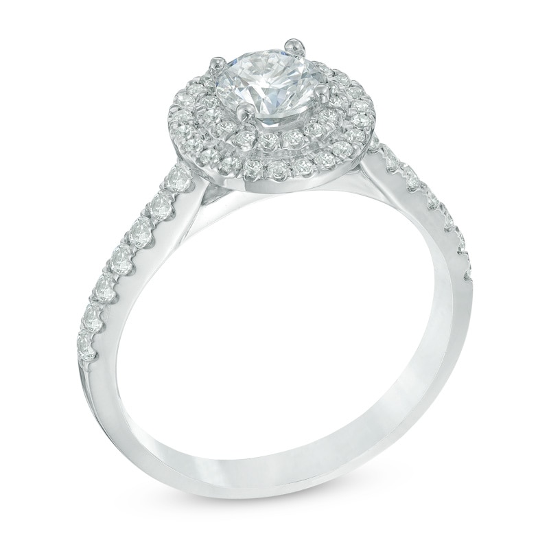 1 CT. T.W. Diamond Double Frame Engagement Ring in 14K White Gold