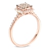 Thumbnail Image 1 of 1/2 CT. T.W. Champagne and White Diamond Square Cluster Frame Ring in 10K Rose Gold