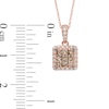 Thumbnail Image 2 of 1/2 CT. T.W. Champagne and White Diamond Square Cluster Frame Pendant in 10K Rose Gold