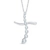 Thumbnail Image 1 of 1/10 CT. T.W. Journey Diamond Cross Pendant in 10K White Gold