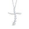 Thumbnail Image 0 of 1/10 CT. T.W. Journey Diamond Cross Pendant in 10K White Gold