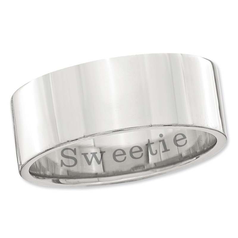 Ladies' 7.0mm Flat Wedding Band in Sterling Silver