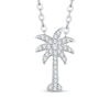 Thumbnail Image 1 of 1/8 CT. T.W. Diamond Palm Tree Pendant in 10K White Gold