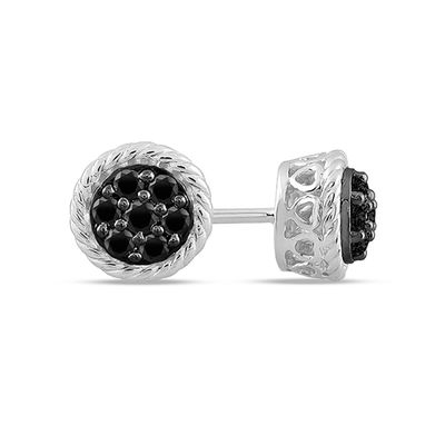 black diamond cluster earrings