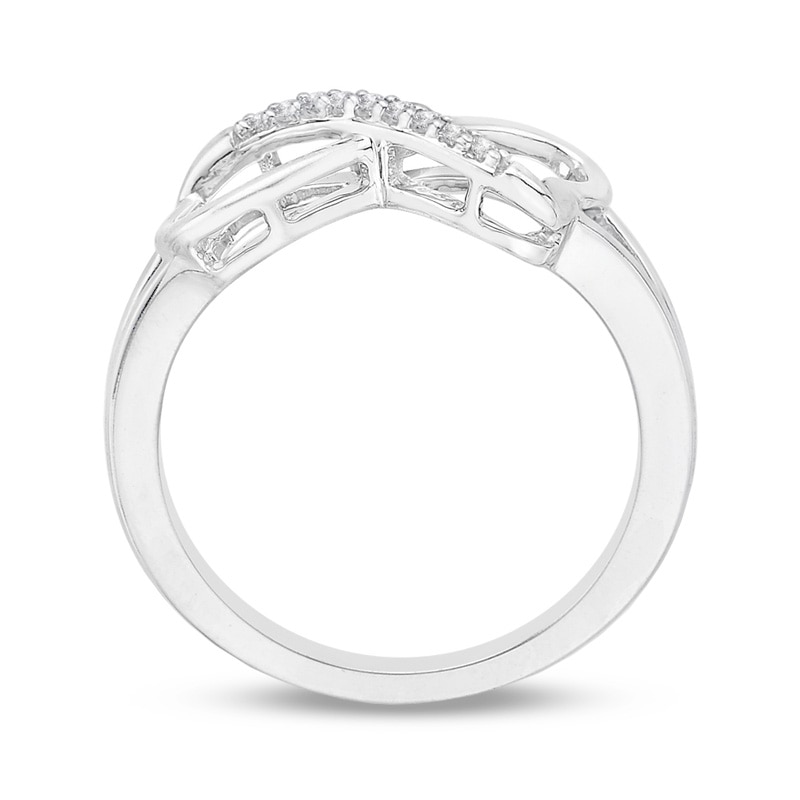 Diamond Accent Sideways Infinity Ring in Sterling Silver - Size 7