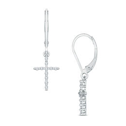 1 8 CT. T.W. Diamond Cross Drop Earrings in Sterling Silver Zales