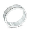 Thumbnail Image 2 of Men's 8.0mm Milgrain Comfort Fit Wedding Band in Stainless Steel - Size 10