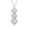 Thumbnail Image 1 of 0.23 CT. T.W. Diamond Linear Three Stone Heart Pendant in 10K White Gold