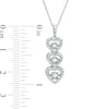 Thumbnail Image 2 of 0.23 CT. T.W. Diamond Linear Three Stone Heart Pendant in 10K White Gold
