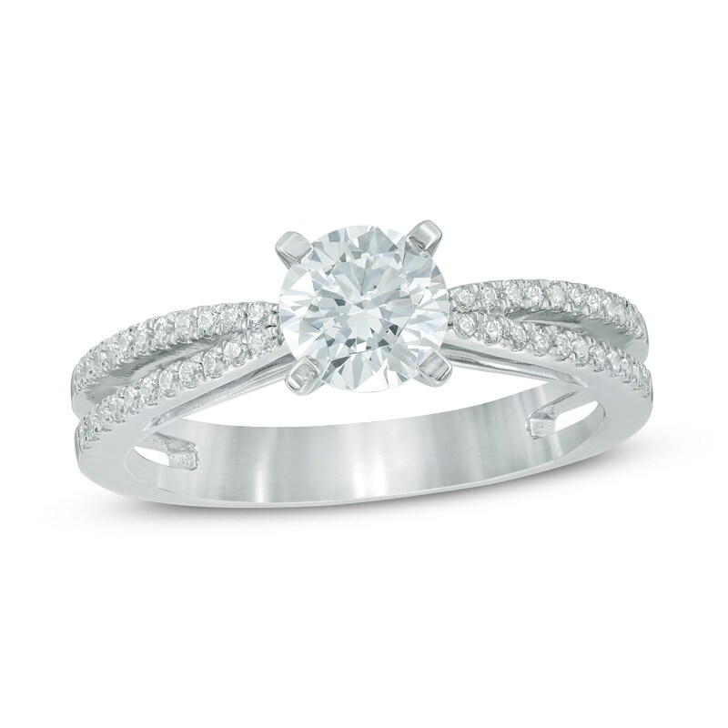 Main Image 1 of 1 CT. T.W. Diamond Split Shank Engagement Ring in 14K White Gold