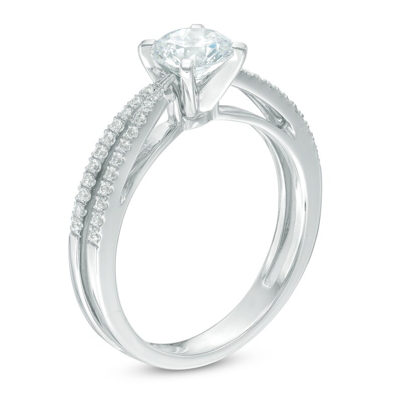 Main Image 2 of 1 CT. T.W. Diamond Split Shank Engagement Ring in 14K White Gold