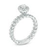 Thumbnail Image 2 of 3/8 CT. T.W. Diamond Frame Rope Twist Bridal Set in 14K White Gold