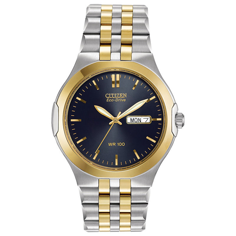 オーシャン Men's Citizen Eco-Drive® Corso Two-Tone Watch with Navy Blue Dial