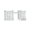Thumbnail Image 1 of 1 CT. T.W. Diamond Square Composite Stud Earrings in 10K White Gold
