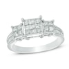 Thumbnail Image 0 of 1 CT. T.W. Diamond Three Stone Composite Engagement Ring in 10K White Gold