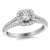 Thumbnail Image 0 of 5/8 CT. T.W. Diamond Cushion Frame Split Shank Engagement Ring in 10K White Gold