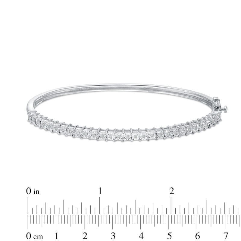 Main Image 2 of 1/8 CT. T.W. Diamond Bangle in Sterling Silver - 7.5"