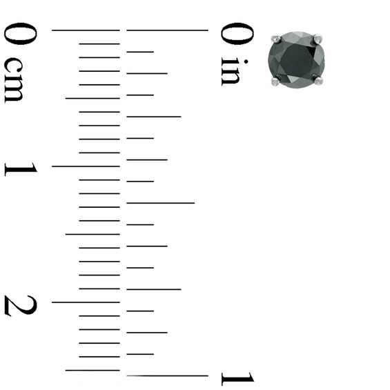 5/8 CT. T.w. Black Diamond Solitaire Stud Earrings in 10K White Gold