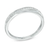 Thumbnail Image 1 of Men's 1/20 Diamond Slant Wedding Band in 10K White Gold