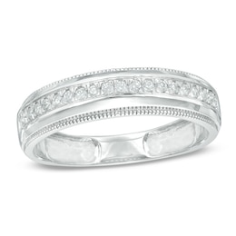 1/4 CT. T.W. Diamond Milgrain Wedding Band in 10K White Gold
