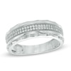 Thumbnail Image 1 of 1/5 CT. T.W. Diamond Double Row Wedding Band in 10K White Gold