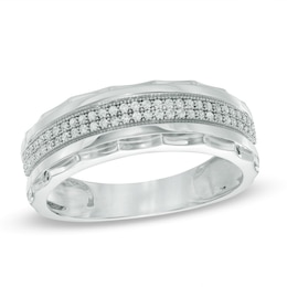 1/5 CT. T.W. Diamond Double Row Wedding Band in 10K White Gold
