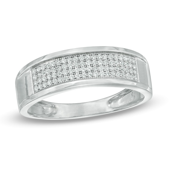 1/4 CT. T.w. Diamond Multi-Row Band in 10K White Gold