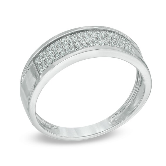 1/4 CT. T.w. Diamond Multi-Row Band in 10K White Gold