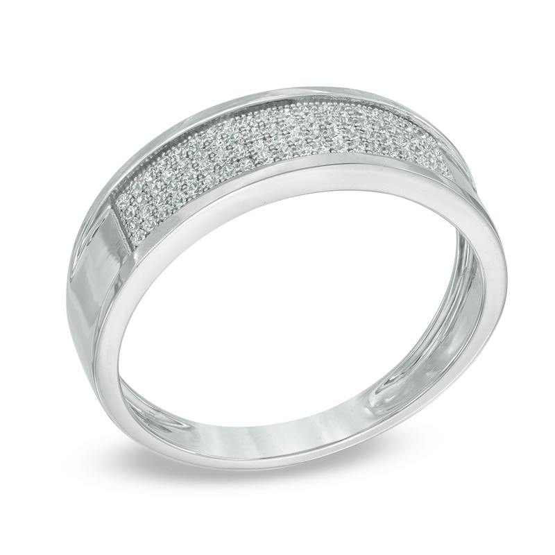 Men's 1/4 CT. T.W. Diamond MultiRow Wedding Band in 10K