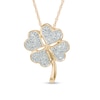 Thumbnail Image 0 of 1/15 CT. T.W. Diamond Heart-Shaped Clover Pendant in 10K Gold