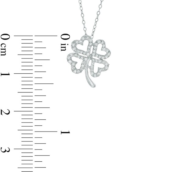 1/6 CT. T.w. Diamond Heart-Shaped Clover Outline Pendant in 10K White Gold - 17"