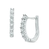Thumbnail Image 1 of 1/10 CT. T.W. Diamond U-Hoop Earrings in Sterling Silver